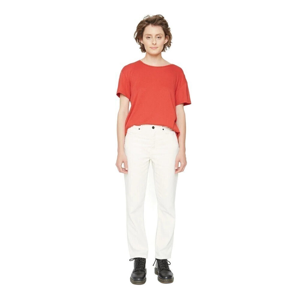 Free People x Sandrine Rose‎ Women Cream Straight Fit  Leg  Jeans